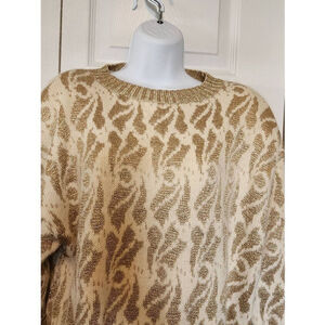 Marisa Christina White and Gold Sweater